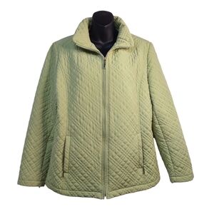 Gallery Jacket Women's Green Quilted Coat Jacket Size L
